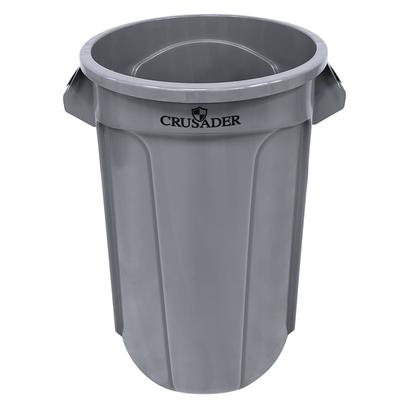 Round Utility Containers, Gray, 55 Gal