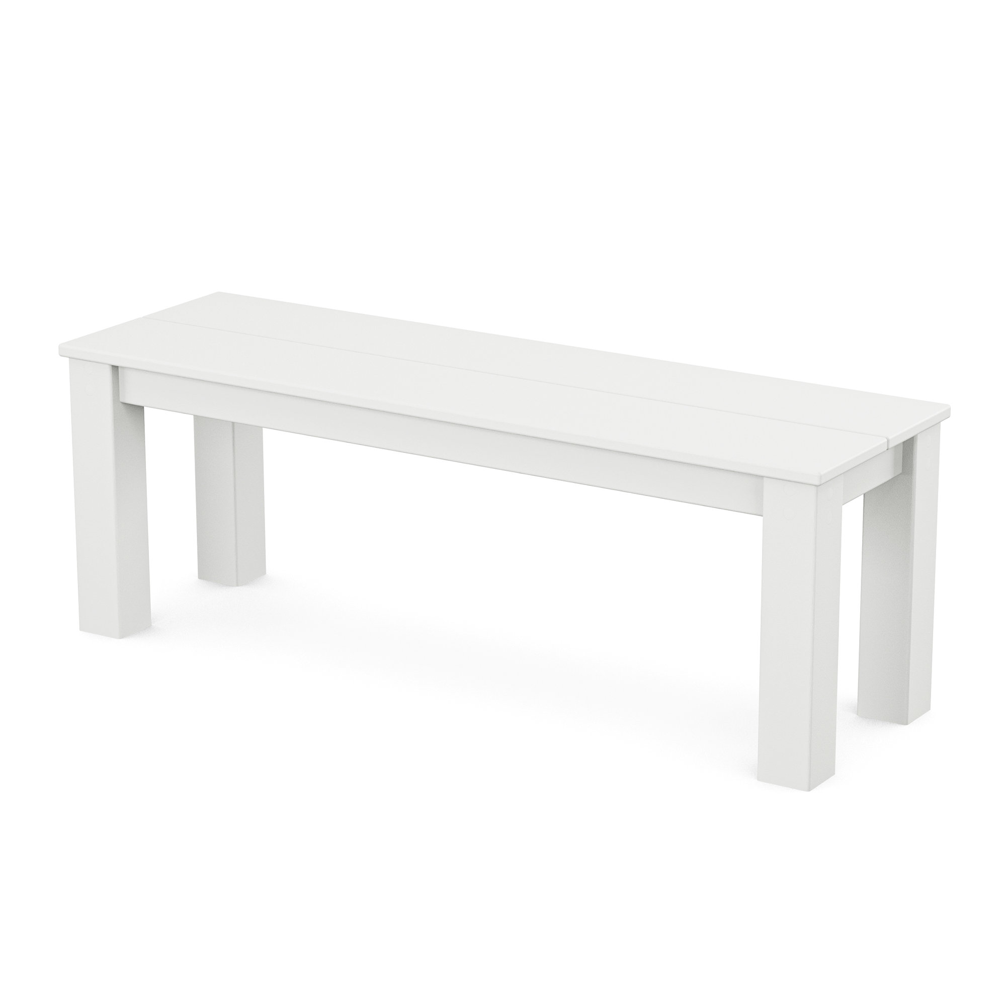 TREX Outdoors Parsons Outdoor Bench, White, 17" H x 48" W