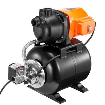 1HP Shallow Well Pump with Pressure Tank 1000GPH Irrigation Booster Pump