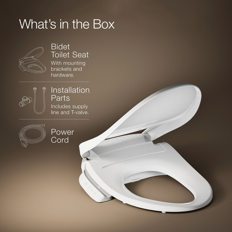 PureWash E545 Elongated Heated Bidet Toilet Seat, Electric Bidets for Existing Toilets, White