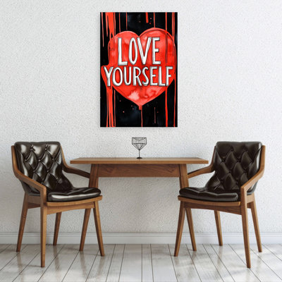 «Love Yourself Heart», art abstrait contemporain audacieux