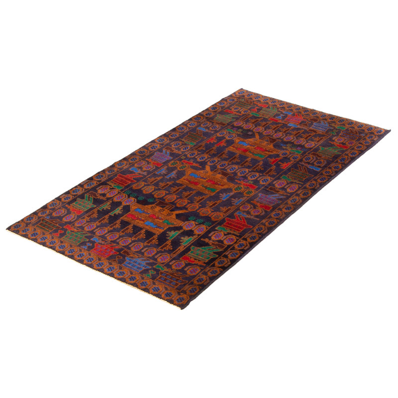 Tapis bleu marine foncé Rare War 3 pi 7 po x 6 pi 3 po