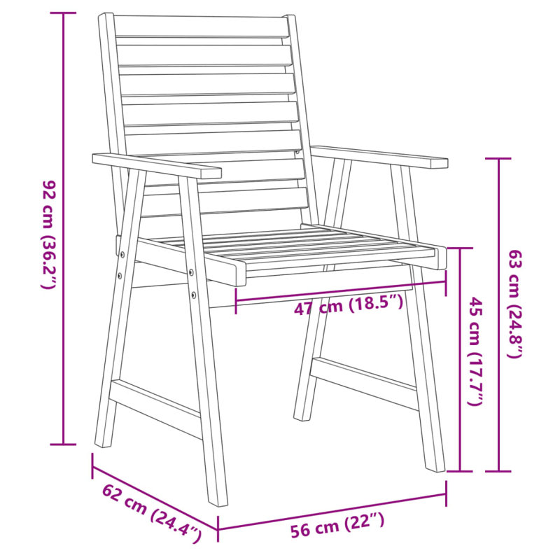 Square 5 - Piece 4 - Person 110cm L Outdoor Table Set