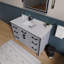 Meuble-lavabo simple l 48 po x P 22 po, comptoir en quartz blanc