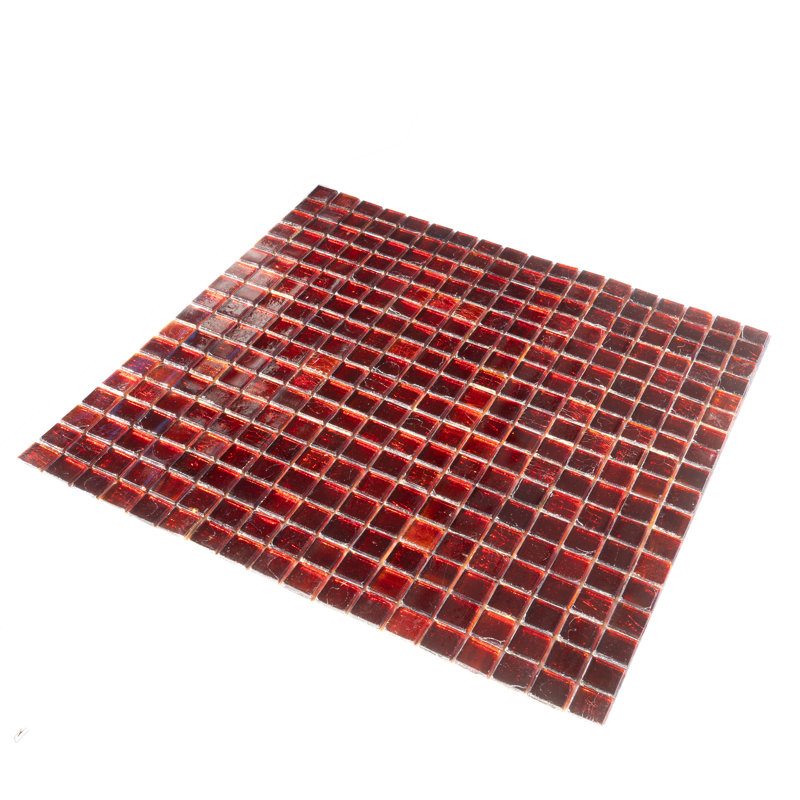 Skosh 0.6" x 0.6" Glass Grid Mosaic Wall & Floor Tile, Ruby Red