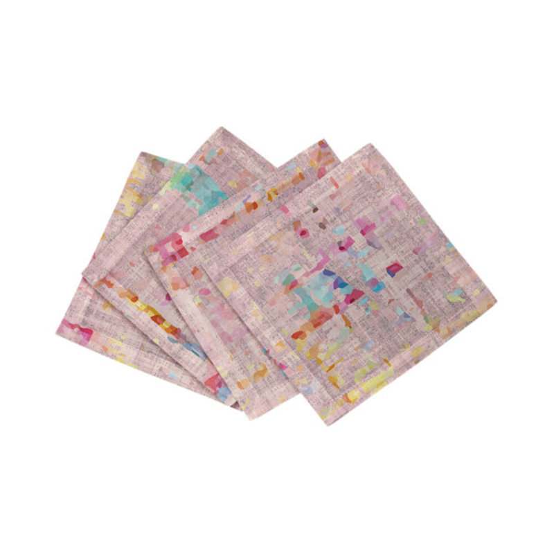 Coco Cotton Sateen Cocktail Napkins, Pink