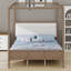 Lit à baldaquin contemporain en bois avec tête de lit rembourrée et structure robuste-130023701