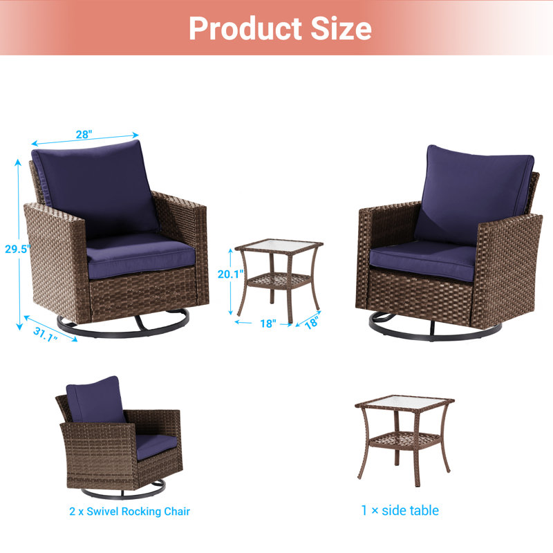 2 repose-pieds en rotin de patio 2 pièces, repose-pieds en osier d'extérieur avec coussin amovible et structure en acier