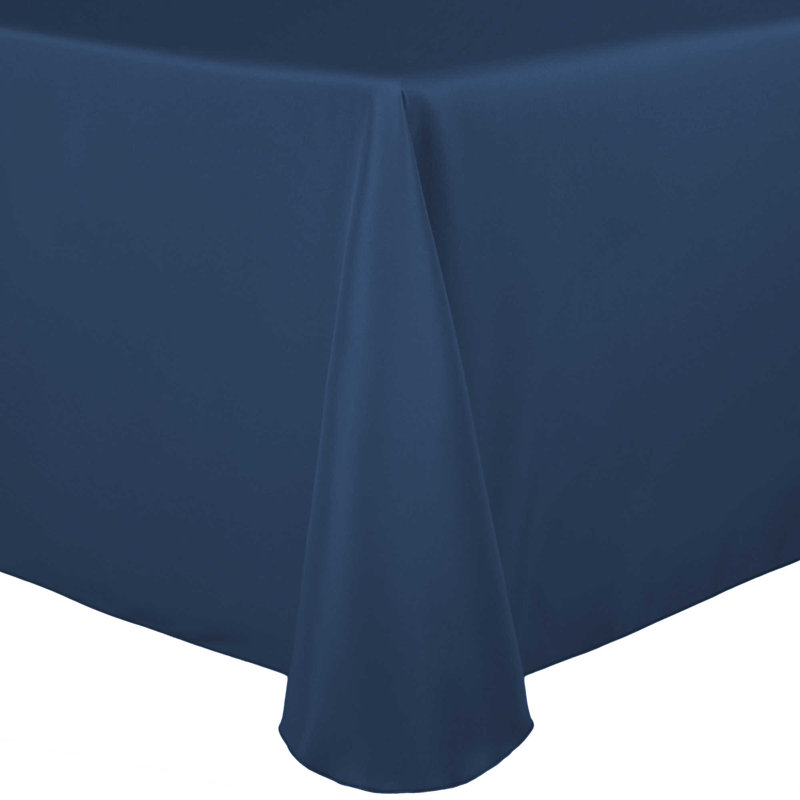 Solid Color Round Tablecloth, 1, Wedgewood, 70" x 52"
