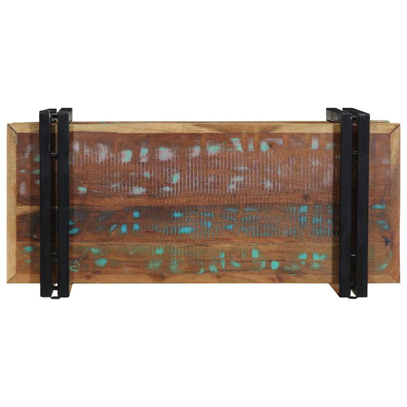 Solid Wood H Media Shelves, 35cm H x 70cm W x 33cm D, Multicolour