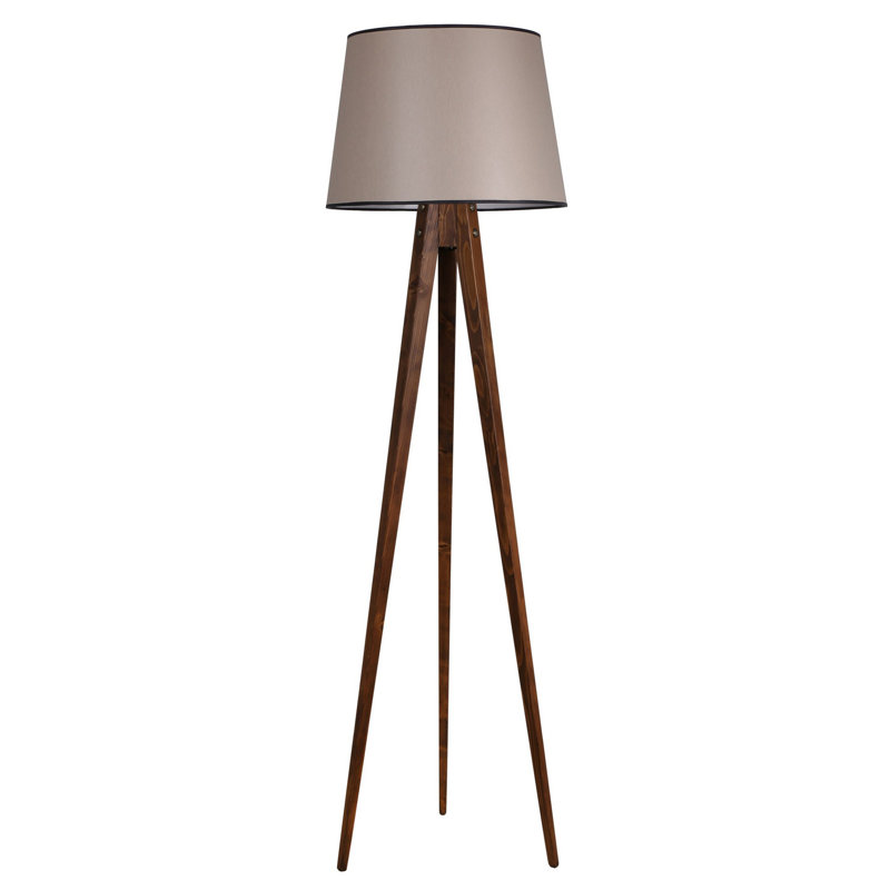 Lampe trépied 63 po Natalia, Taupe, Brun foncé