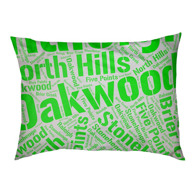 Coussin de chien « districts », Moyen (H 9,5 po x l 28 po x P 18 po), Vert, Raleigh