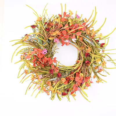 Couronne florale d'automne avec marguerite 26 po pour porte d'entrée 26 po