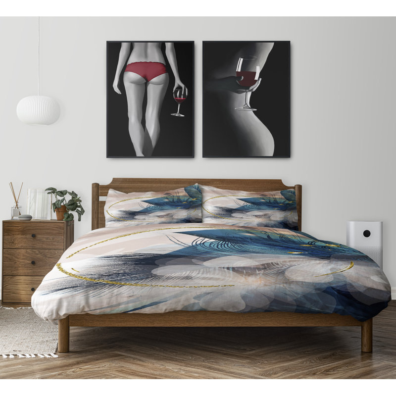 Polyester Box Stitch Comforter, King Comforter + 2 King Pillowcases