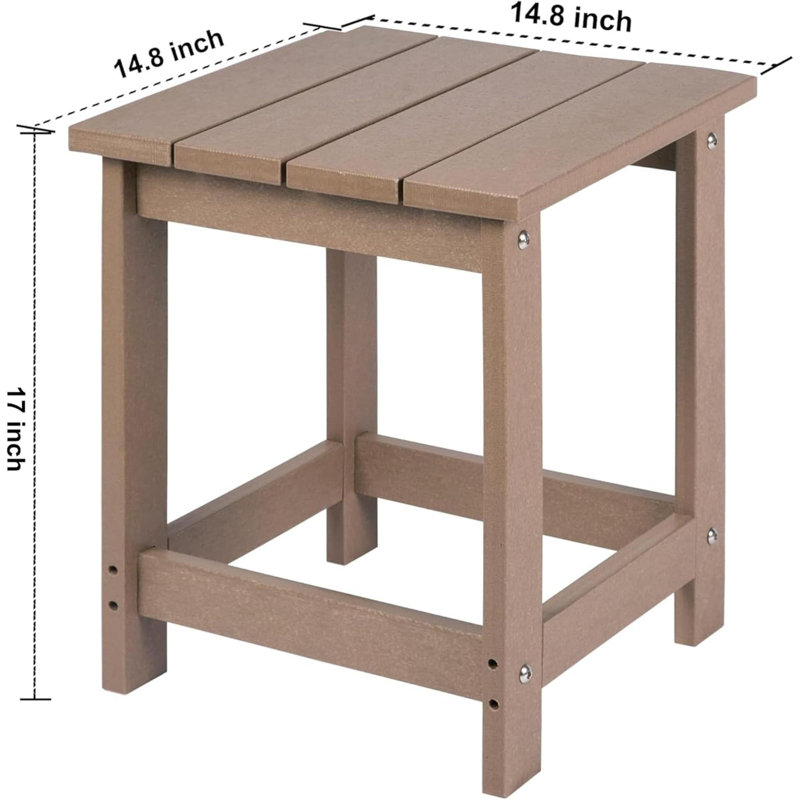Adirondack Square Outdoor Side Table, Pool Composite Patio Table,HDPE End Tables For Backyard,Pool, Indoor Companion, Easy Maintenance & Weather Resistant