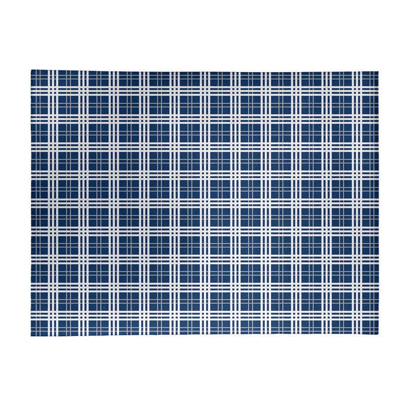 Tapis à carreaux bleu, Rectangle 9 pi x 12 pi
