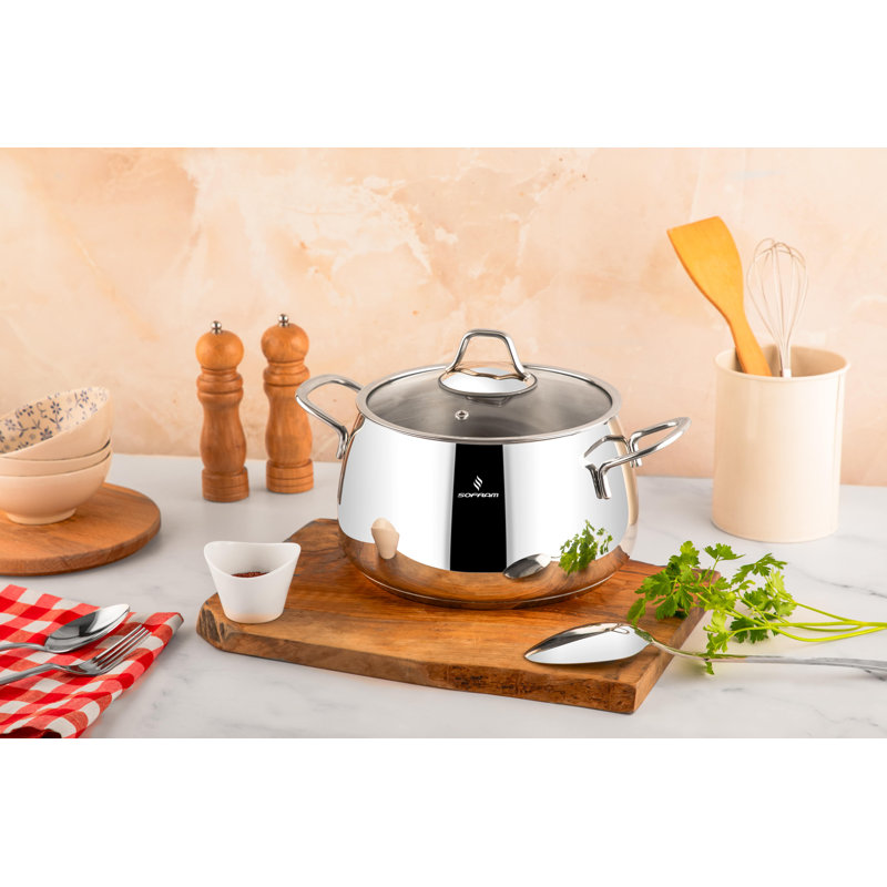Venus 2.1-qt Stainless Steel Stock Pot with Glass Lid