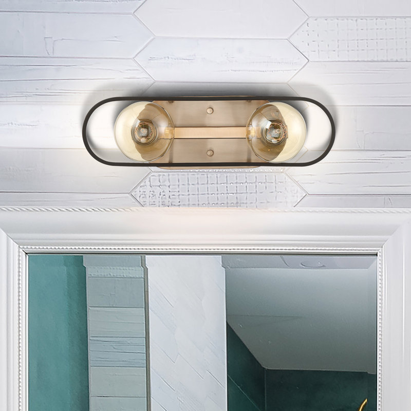 Barre de salle de bain Brielle en cuivre brossé / laiton mat à 2 lumières Brielle