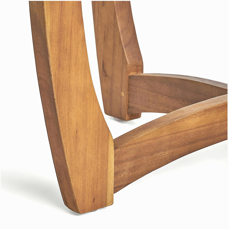 Outdoor Round Acacia Wood Accent Table,27.5" Teak