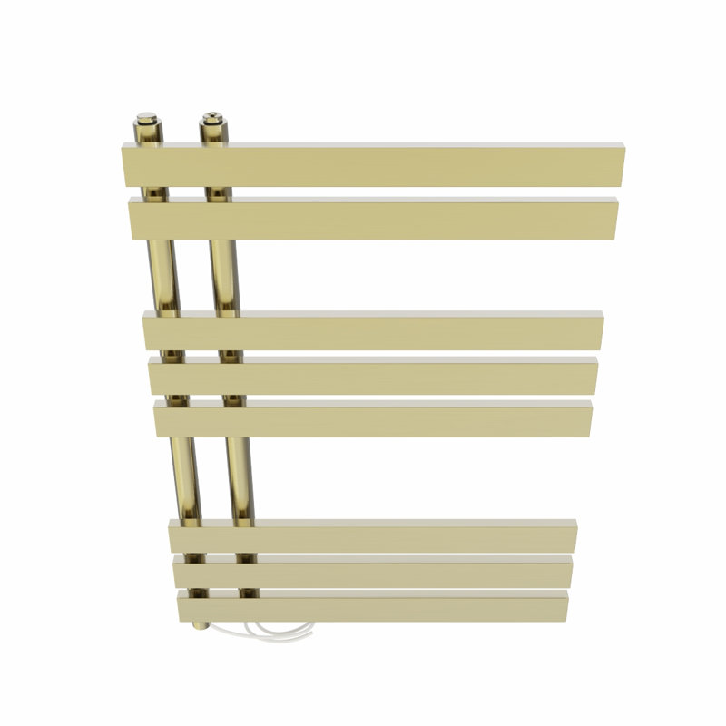 Azueta Designer Towel Rail Heated Towel Rails, Brushed Brass, 80cm H x 60cm W x 7.35cm D