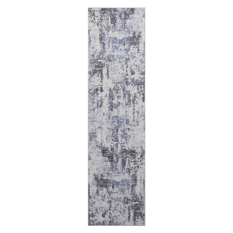 Collection 2X8 Grey / Denim / Abstract Runner Rug