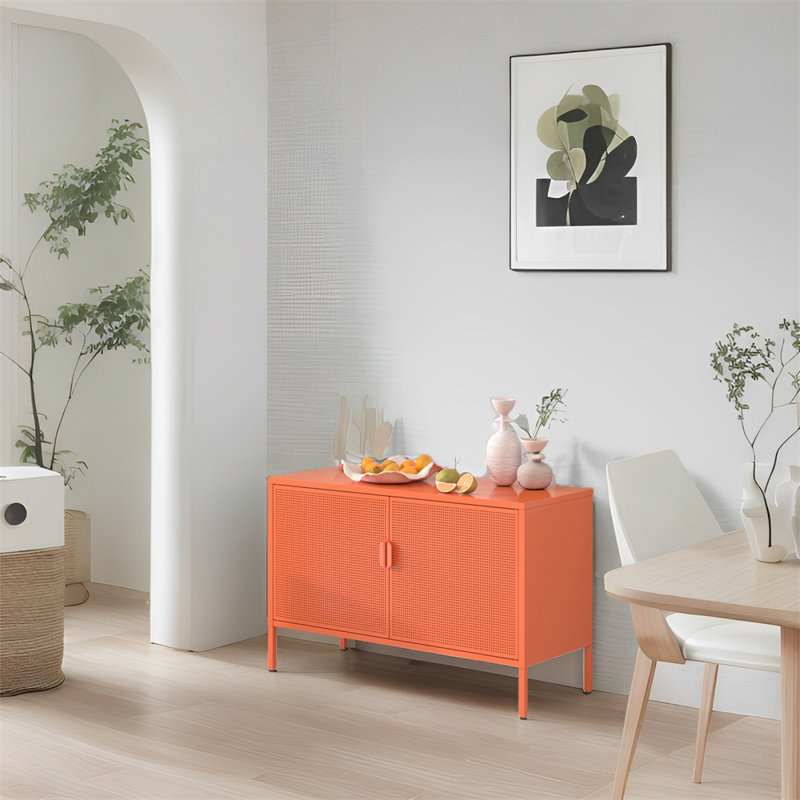 Buffet décoratif 2 portes Beejay Steel, Orange, Orange