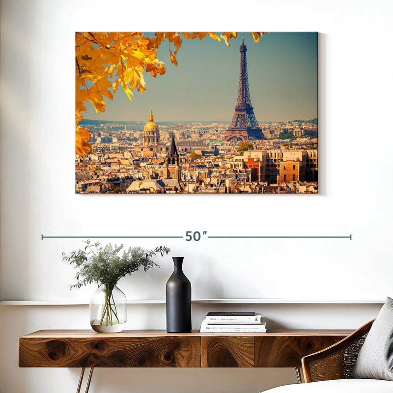 Ravi Autumn Eiffel Tower Skyline, 26" H x 39" W