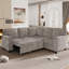 Canapé multifonctionnel moderne en forme de L avec rangement, revêtement en chenille pour la maison