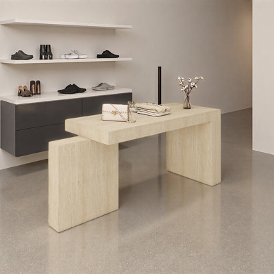 Beige Minimalist Display Table