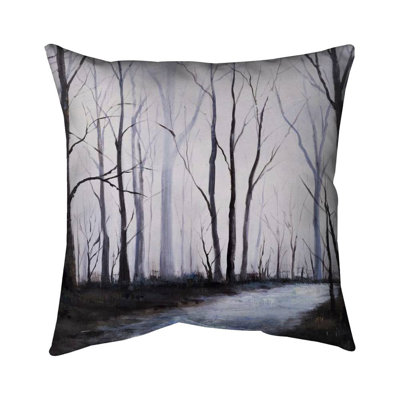 Desert Forest Black Trees Outdoor Throw Pillow | Home Decor