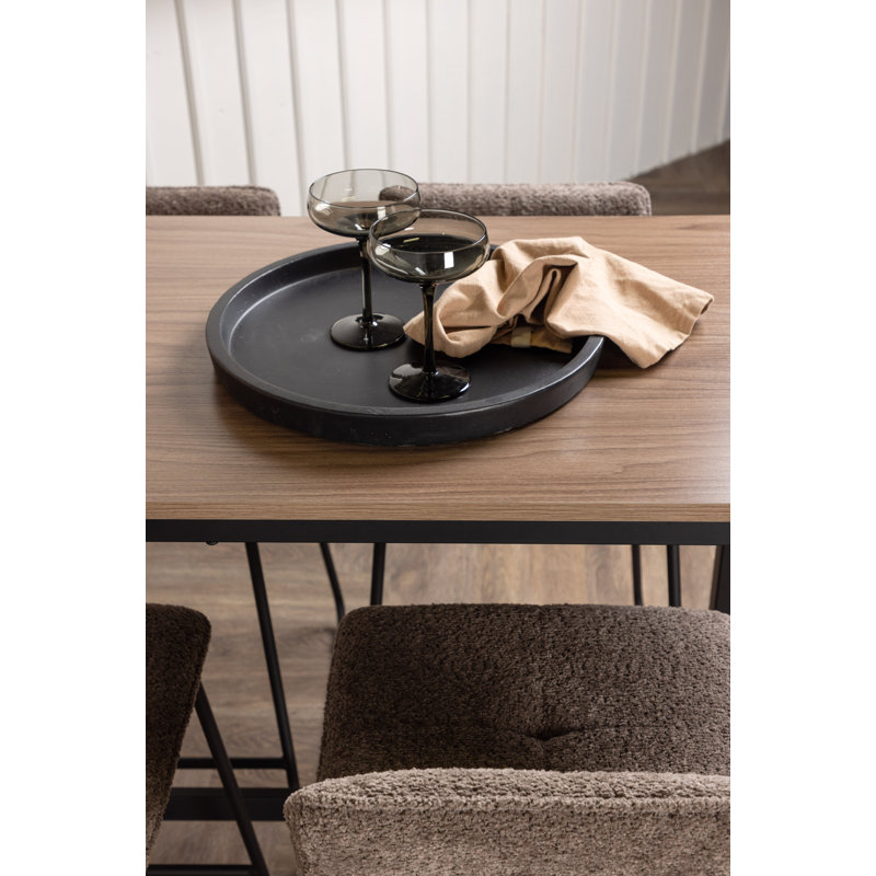Akeda 4 - Person Dining Set, Dark Grey, Dark Grey