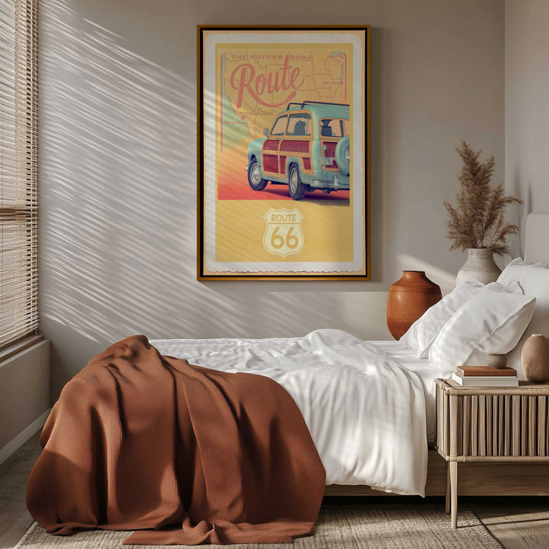 Croisière Route 66, Érable américain, Impression encadrée sans passe-partout, H 48,75 po x l 32,75 po