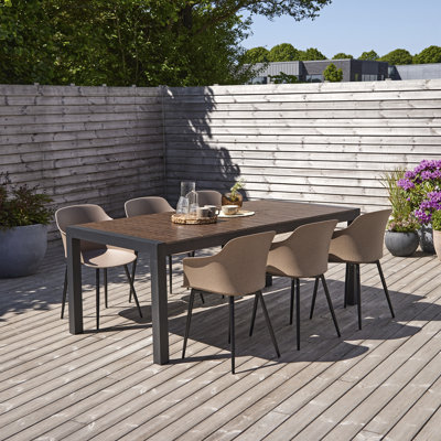 Missiah 6 - Person Patio Dining Set with Extendable Rectangular Table