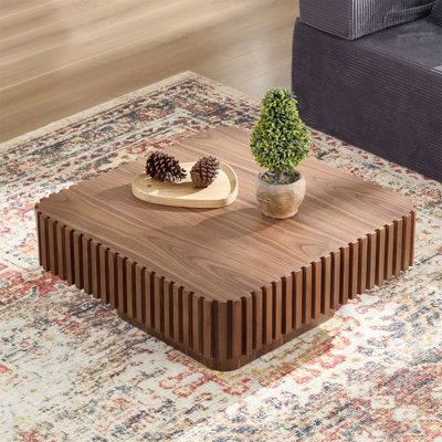 Table basse carrée moderne 35,43 pouces Handcraft