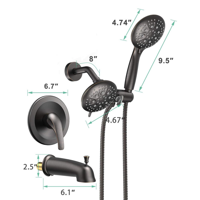 Robinet de douche à haute pression, Bronze huilé