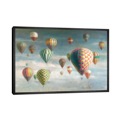 Hot Air Balloons With Pink Crop by Danhui Nai - Painting on Canvas