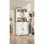 Armoire de cuisine de 69,3 po de hauteur avec 2 portes de grange, 1 tiroir, tablettes réglables, comptoir large et trous de chargement USB, armoire de rangement Farmhouse, blanc-759124378