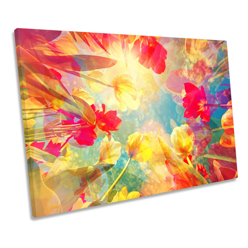 Floral Flower Petals Abstract - Wrapped Canvas Print, 40.6cm H x 61cm W x 2cm D