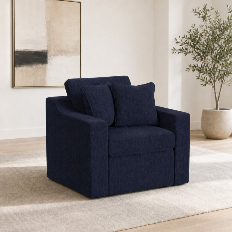 Lockheart 32" Accent Chair Slope Arm Blue, Blue