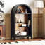 Étagère arquée autoportante à 4 niveaux à 4 niveaux, armoire de rangement asymétrique ouverte, étagère en bois pour hall d'entrée, salon, chambre à coucher, couloir-132959106