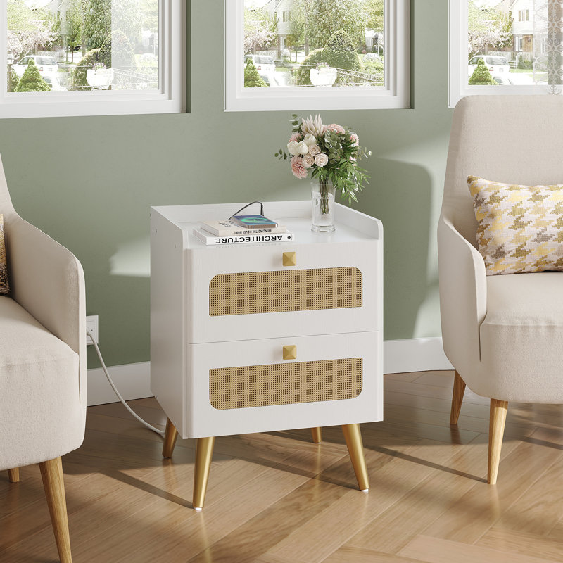 Table de chevet 2 tiroirs Berdia