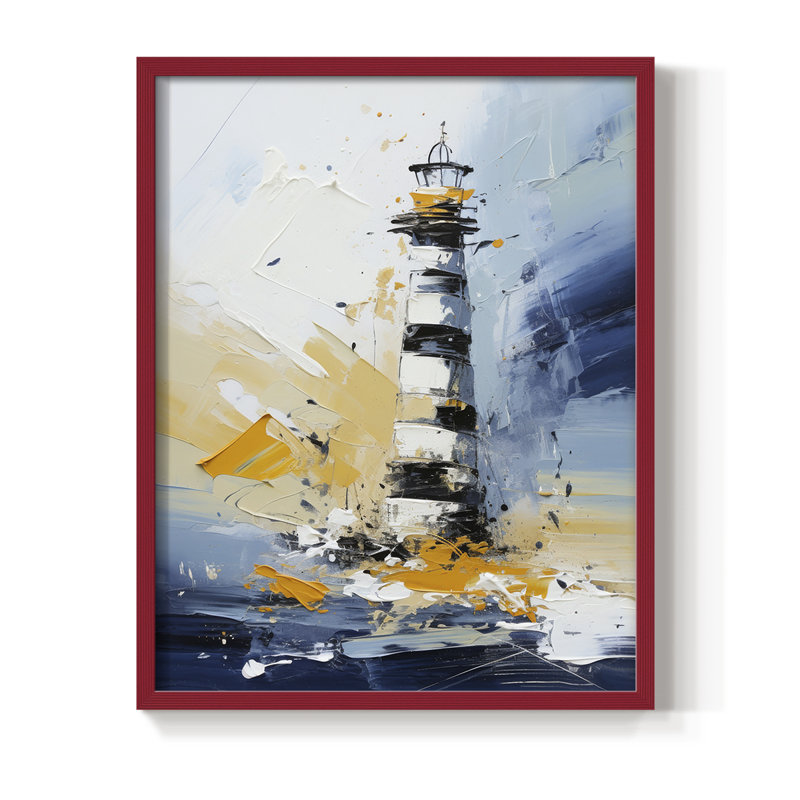 Impression encadrée NAUTICAL Series Dxx - Bois massif, H 11 po x l 9 po, Rouge