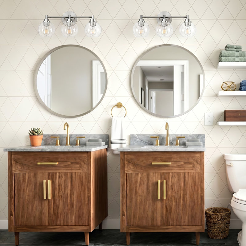 Shelburn Bathroom Vanity Light, Brushed Nickel, 3
