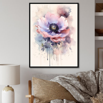 Minimalisme, coquelicots mauves, beauté sur toile
