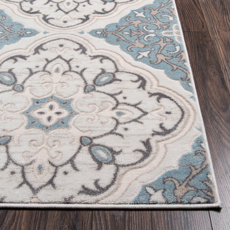 Tapis bleu Kinsley, Rectangle 7 pi 10 po x 9 pi 10 po