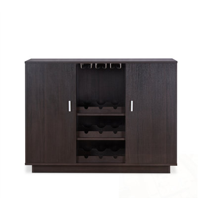 Wine Cabinet With Open Wine Storage And Two Doors