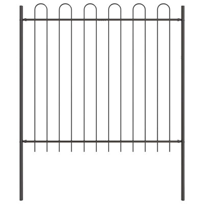 Clôture de jardin vidaXL, 5 pièces, gris 27,89 po x 4,92 pi, acier thermolaqué