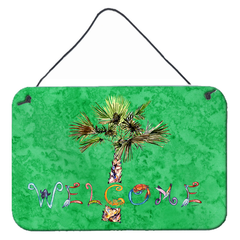 Décoration murale palmier tree, Vert, Palmier « Welcome »