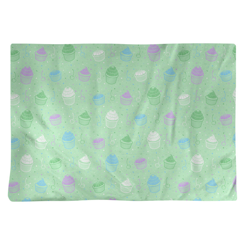 Napperon en coton 18 po Classic cupcake, Alternance de vert
