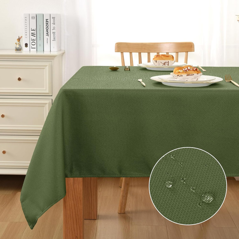1 Piece Rectangle Textured Tablecloth Waterproof Antiwrinkle SpillProof Jacquard Table Cloth, Decorative Fabric Table Cover for Kitchen, Dining, Wedding, Parties, Outdoor Picnic